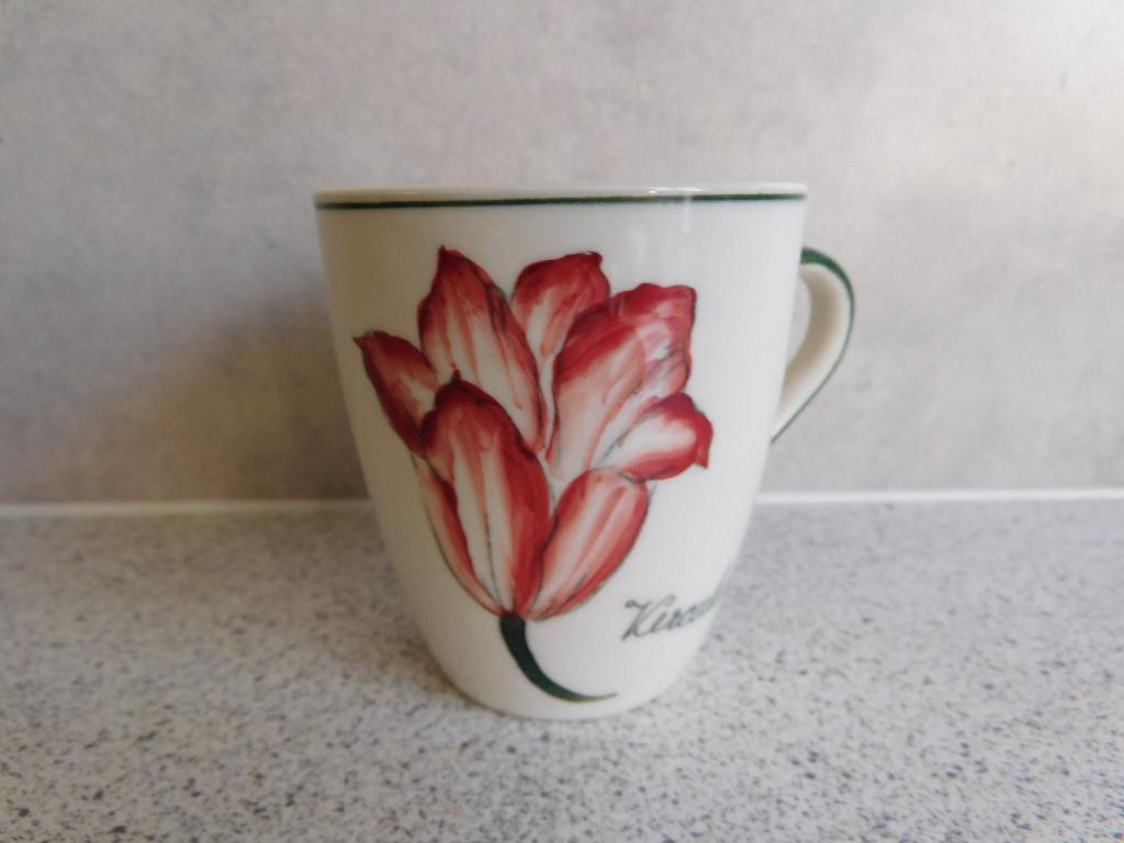 Senseo mok Kerculum Vic's Handpainted, Huis en Inrichting, Keuken | Servies, Ophalen of Verzenden, Zo goed als nieuw, Overige stijlen