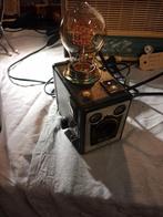 Vintage box foto camera lamp, Gebruikt, Vintage fotografie upcycled, Ophalen of Verzenden, Minder dan 50 cm