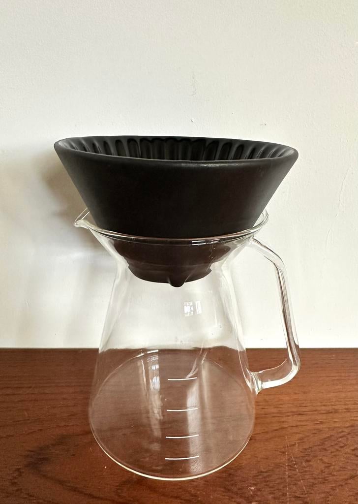 Pour Over Slow Coffee Filter met Kan Glas Keramiek, Ophalen of Verzenden, Zo goed als nieuw, X, X