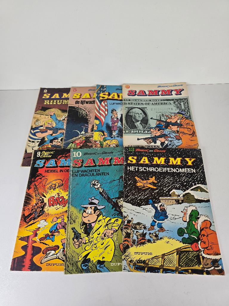 7 stripboeken Sammy, allen eerste druk vanaf 1973, Gelezen, Ophalen of Verzenden, Berck/Cauvin, Meerdere stripboeken