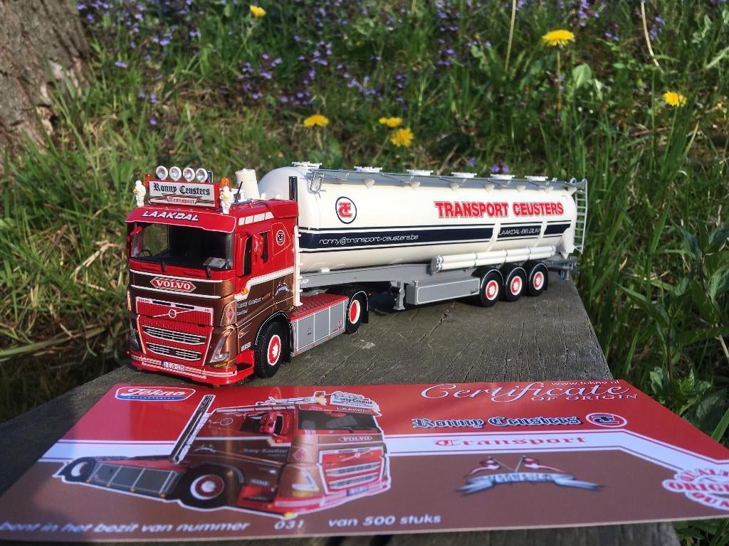 Tekno Volvo FH05 Silo oplegger Ronny Ceusters 189 euro incl, Zo goed als nieuw, Tekno, Grominia@xs4all.nl, Ophalen of Verzenden