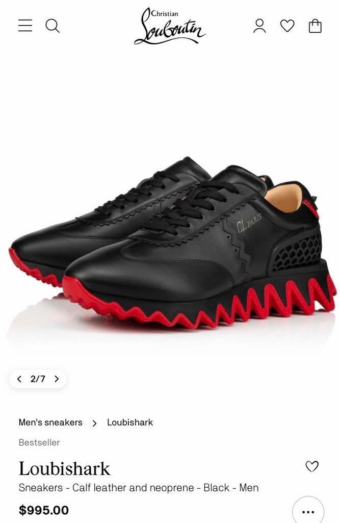 Christian louboutin | Loubishark sneaker zwart, Ophalen of Verzenden, Nieuw, Zwart, Sneakers of Gympen