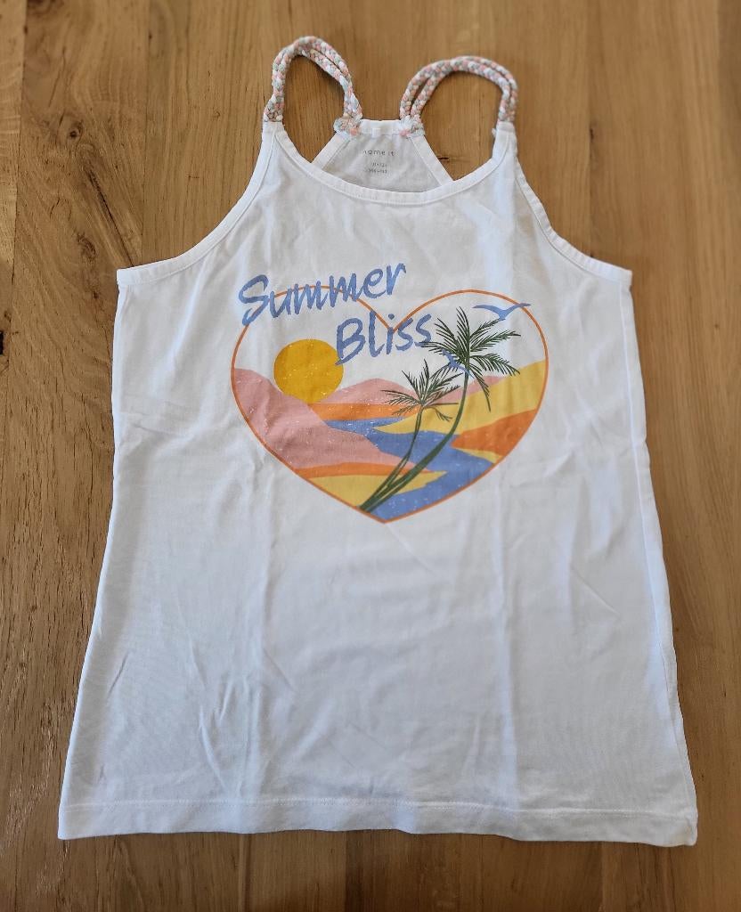 Nieuw! Name It mouwloze top, wit, opdruk maat 146/152, Kinderen en Baby's, Kinderkleding | Maat 146, Meisje, Ophalen of Verzenden