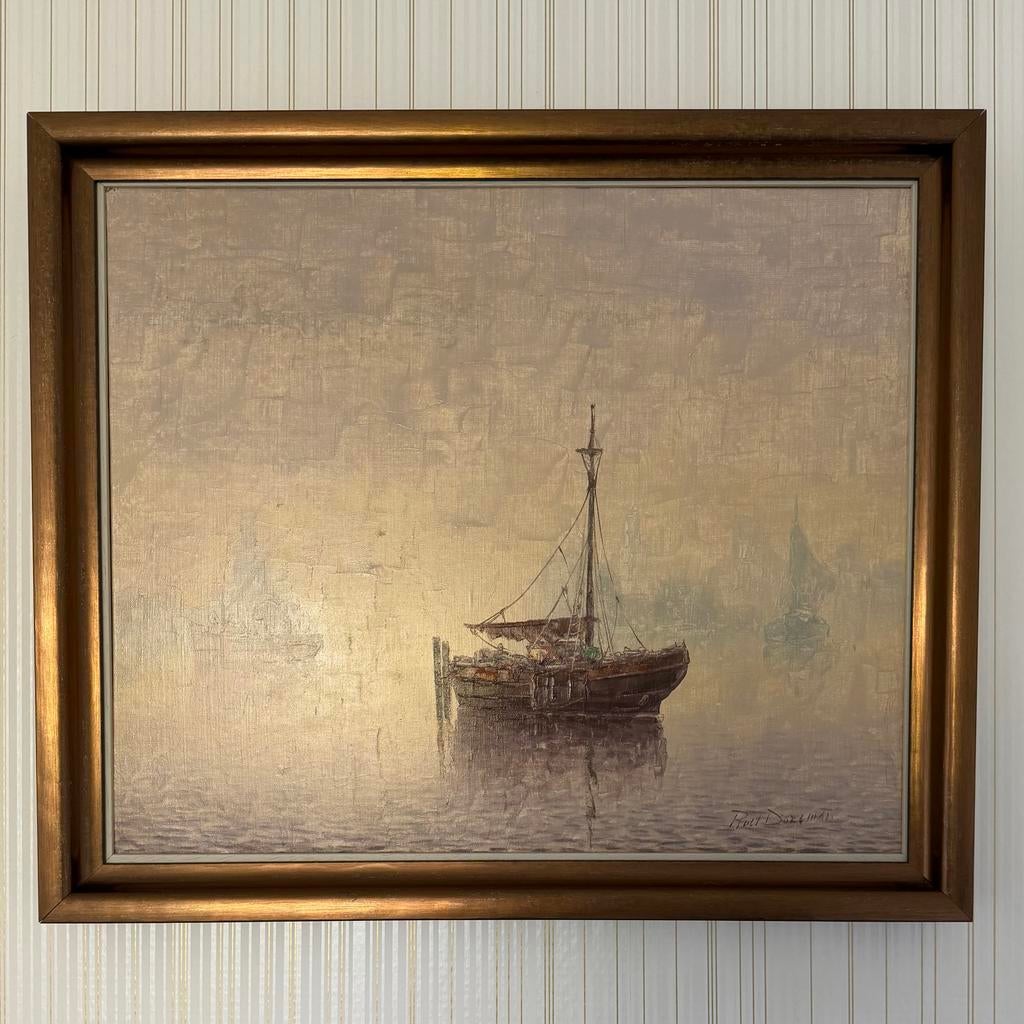 Schilderij vissersboot Roel Doesema Haagse School, Antiek en Kunst, Kunst | Schilderijen | Klassiek, Ophalen
