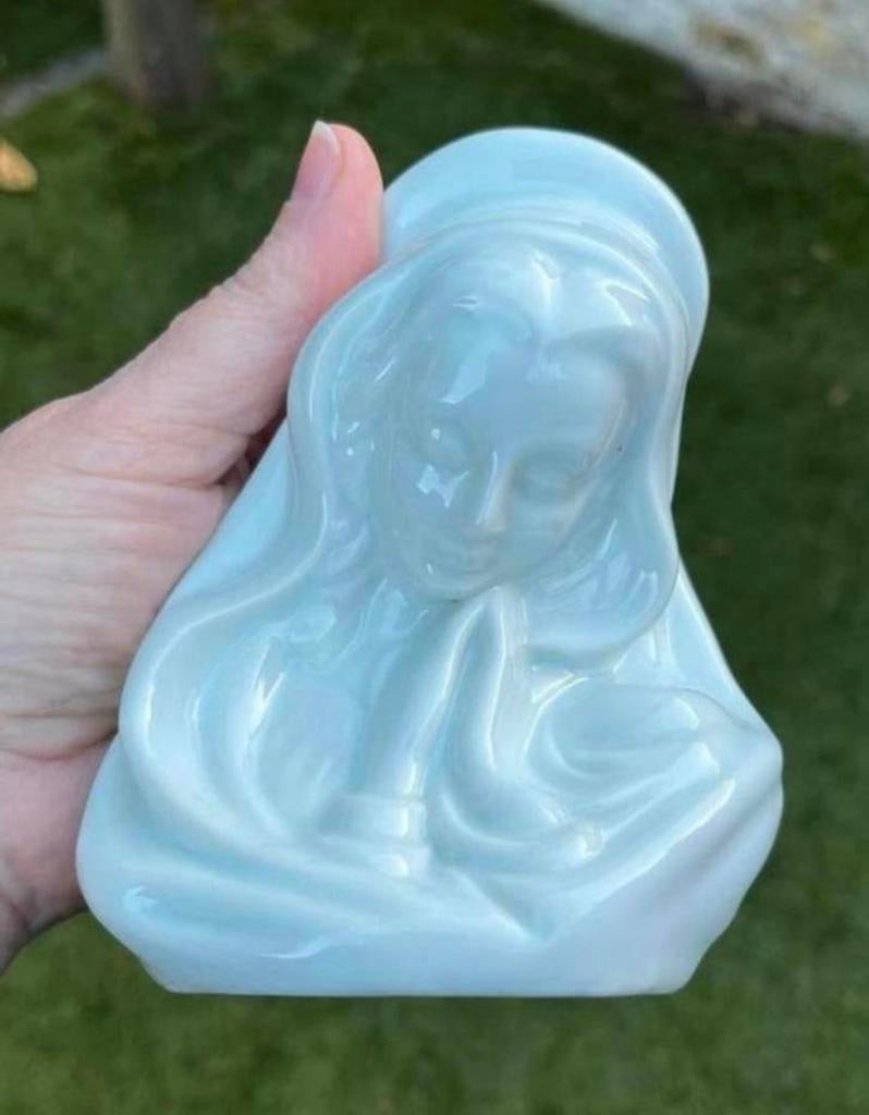 Maria theelichthouder altaar wit keramiek porselein steen, Huis en Inrichting, Ophalen