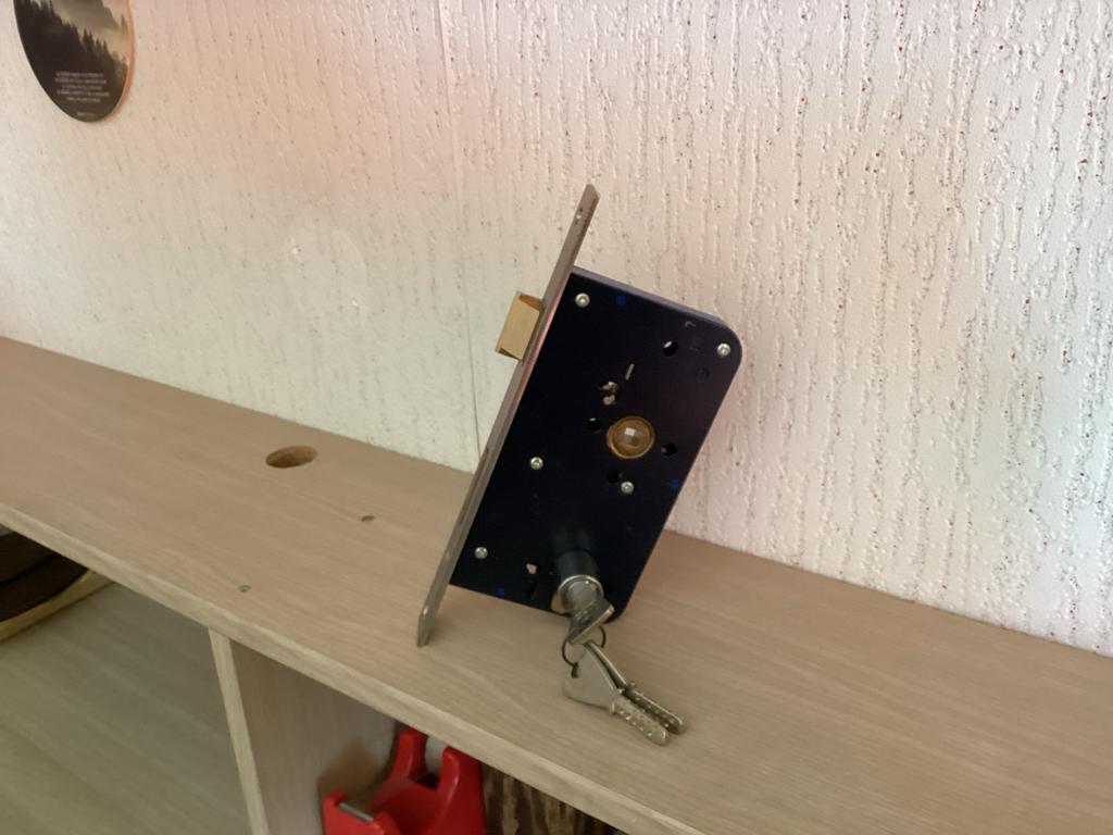 LIPS Veiligheidsslot met octrocilinder, doornmaat 60 mm, Ophalen of Verzenden, Gebruikt, Rvs, Slot