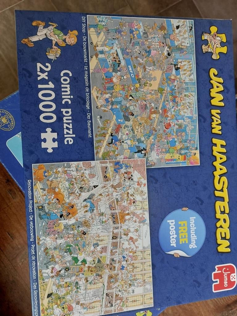 Jumbo Puzzel Jan van Haasteren De Bouwmarkt & De Verbouwing 2x1000 Stukjes Poster