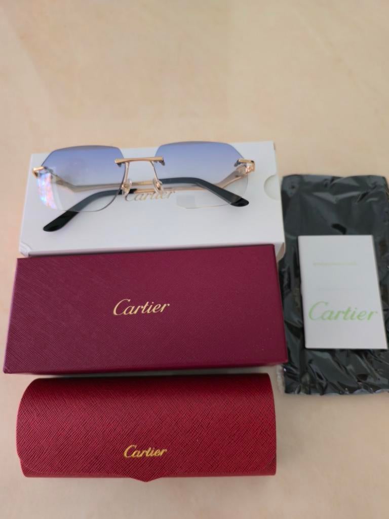 Cartier ***** Gold and blue @, Overige merken, Zonnebril, Overige kleuren, Ophalen of Verzenden
