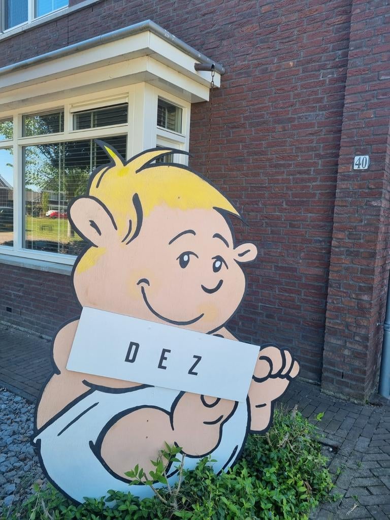 Geboortebord jongen of meisje - Babyfiguur, Ophalen of Verzenden, Gebruikt, Geboortebord