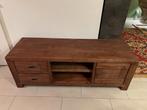 Bruin acaciahouten tv meubel, Huis en Inrichting, Ophalen, Overige materialen, 150 tot 200 cm, Zo goed als nieuw