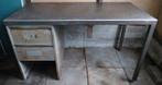 Industrieel vintage bureau. Kantoorbureau metaal. Opknapper, Huis en Inrichting, Bureaus, Ophalen, Gebruikt, Bureau