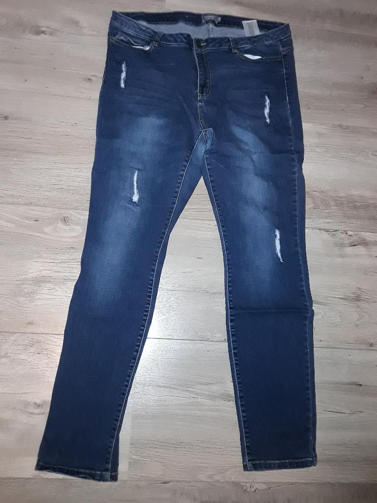 Junarose Donkerblauwe Spijkerbroek JR FIVE Maat 48, Kleding | Dames, Spijkerbroeken en Jeans, Zo goed als nieuw, Overige jeansmaten