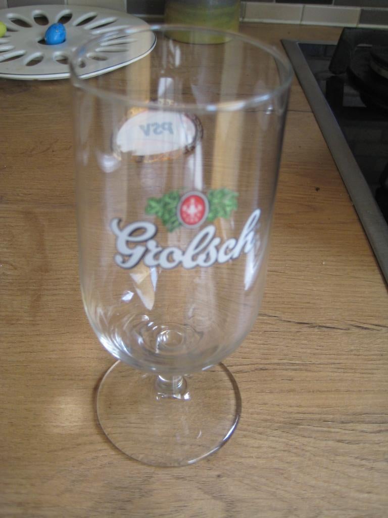 voetbalglas  PSV (volgnr. 5) - voetbal/bier/grolsch, Ophalen of Verzenden, Zo goed als nieuw, Glas of Glazen, Grolsch