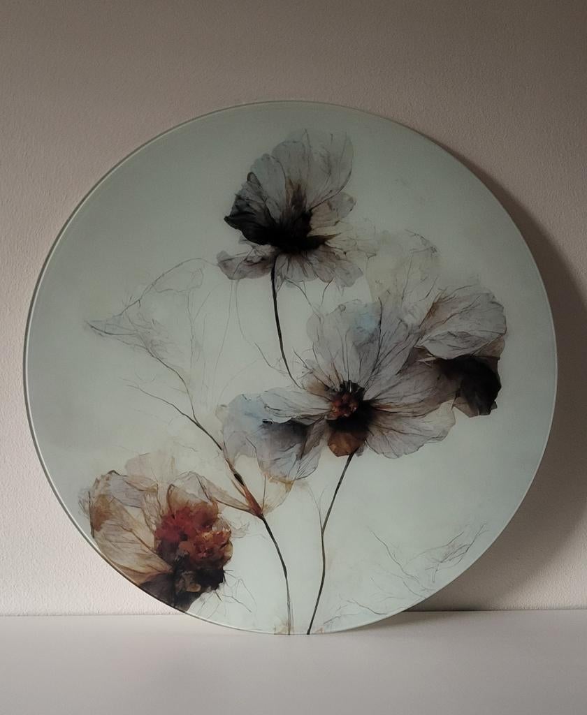 Prachtig glasschilderij doorsnede 70 cm, Ophalen, Nieuw