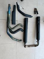 Harley davidson touring uitlaat street glide compleet zwart, Motoren, Ophalen of Verzenden