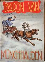 Vintage prentenboek met verhaal Baron van Münchhausen, Ophalen of Verzenden, Gelezen, Gottfried August Burger, Prentenboek