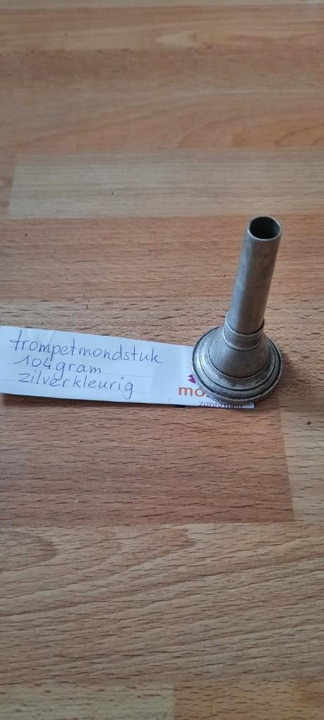 Zilverkleurig trompetmondstuk, 104 gram, Muziek en Instrumenten, Blaasinstrumenten | Trompetten, Ophalen of Verzenden, Gebruikt