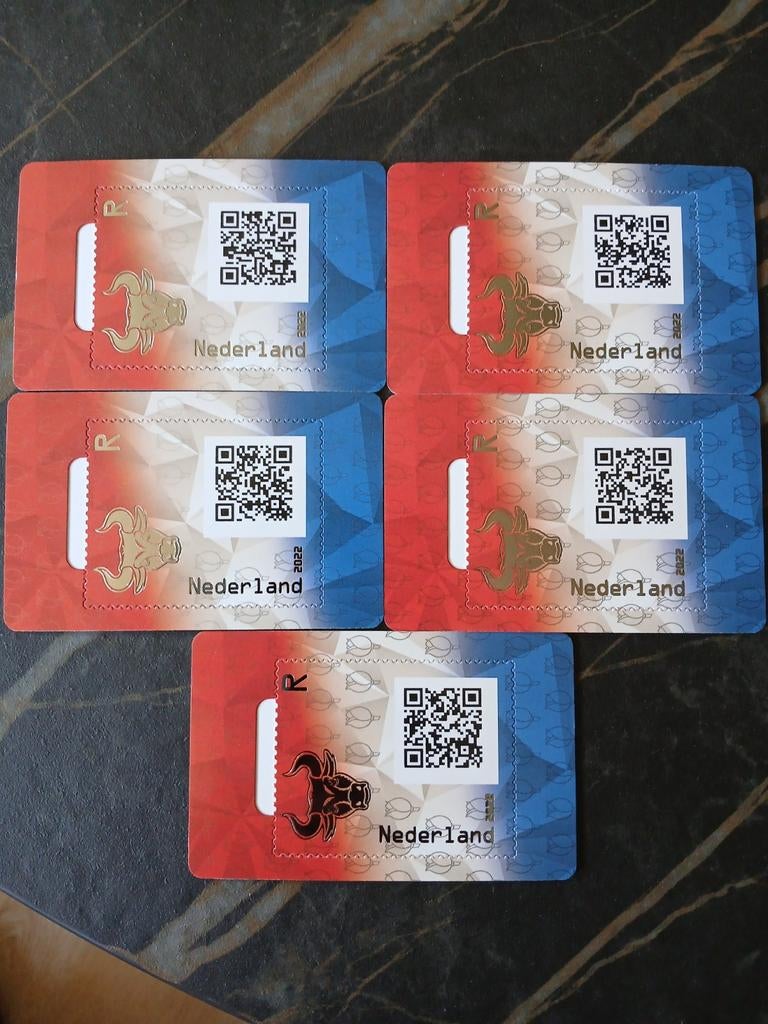 5 Ongeopende Crypto Stamps Nederland 2022, Ophalen of Verzenden, Na 1940, Postfris
