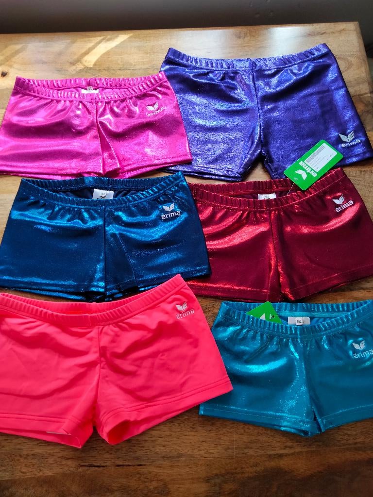 Erima turnbroekjes/turnbroekje diverse kleuren en maten (2), Sport en Fitness, Turnen, Ophalen of Verzenden, Nieuw, Turnpak(je)