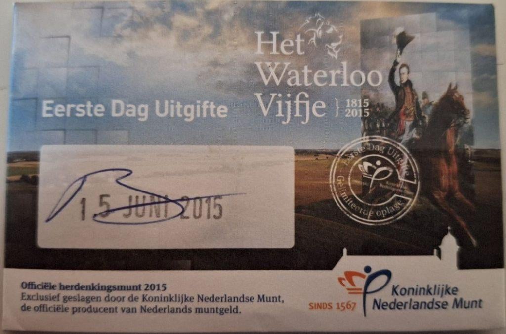 Coincard 2015 Het Waterloo Vijfje - Eerste Dag Uitgifte, Postzegels en Munten, Munten | Europa | Euromunten, Verzenden, Overige landen