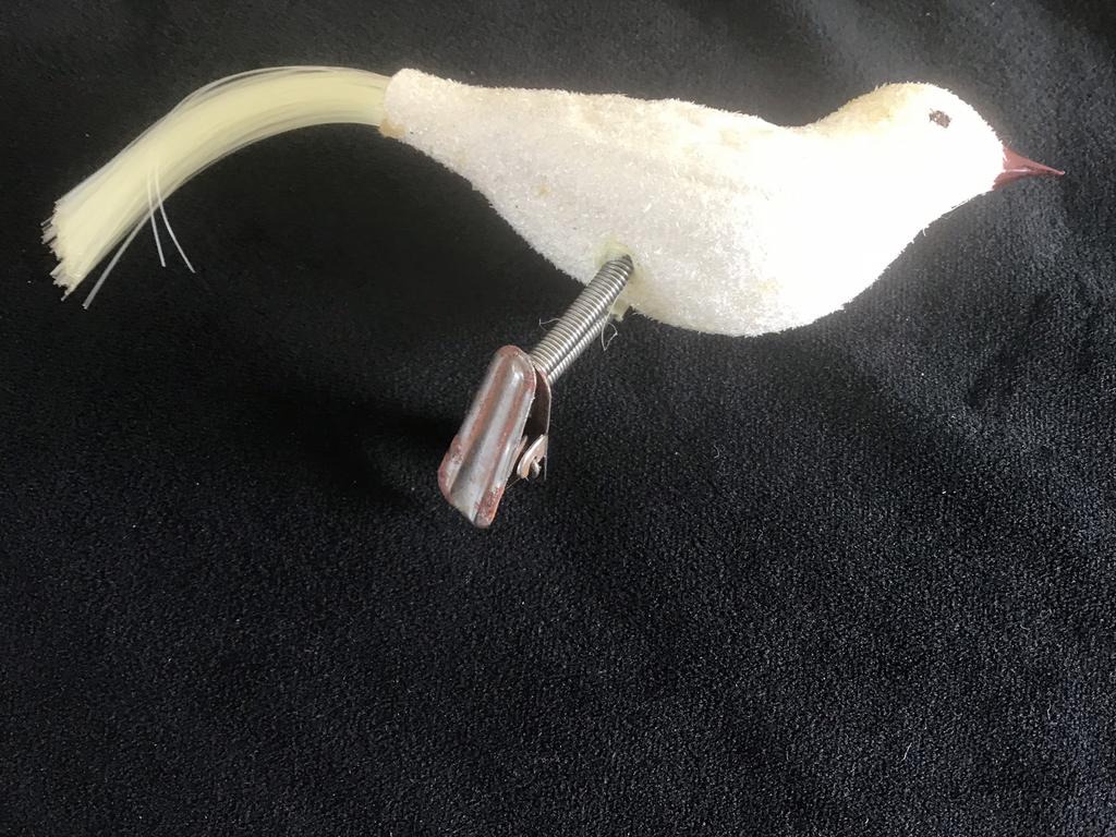 Oude kerstbal vogeltje het vogeltje is helemaal wit, Diversen, Kerst, Ophalen of Verzenden, Zo goed als nieuw