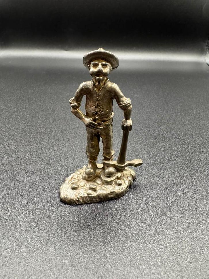 Blikken beeldje goudzoeker A.E. Poston & Co. (APC), Verzamelen, Beelden en Beeldjes, Gebruikt, Mens, Ophalen of Verzenden