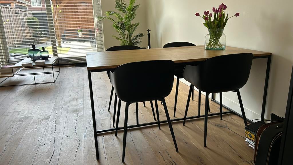 Eettafel eiken 160x90, Huis en Inrichting, Tafels | Eettafels, Ophalen, Scandinavisch, 50 tot 100 cm, Zo goed als nieuw