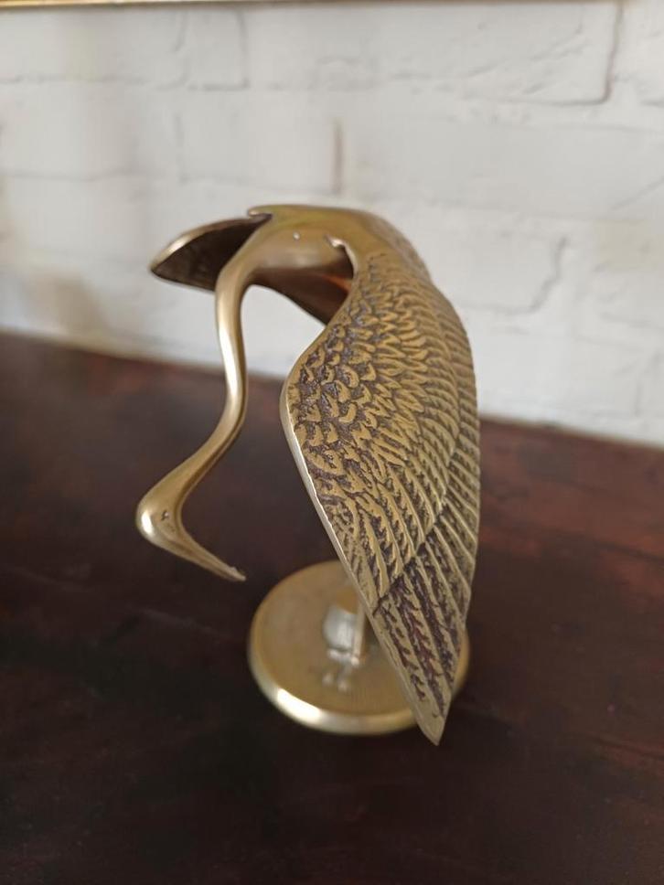 Franse brocante koperen/messing vogel decoratie, Antiek en Kunst, Curiosa en Brocante, Ophalen of Verzenden