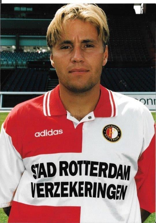 Foto met handtekening Rob Witschge - tijd Feyenoord!, Verzamelen, Ophalen of Verzenden, Zo goed als nieuw, Feyenoord, Spelerskaart