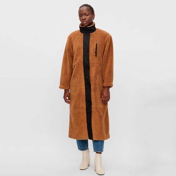 Object Bruine Lange Teddy Jas Met Rits En Knopen Maat 42, Bruin, Nieuw, Ophalen of Verzenden, Object