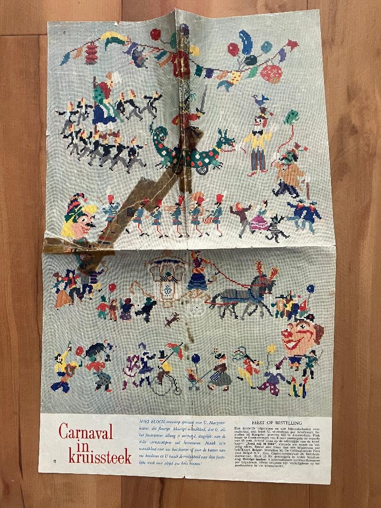 Borduurpatroon carnavalsoptocht, Ophalen of Verzenden, Gebruikt, Handborduren, Patroon