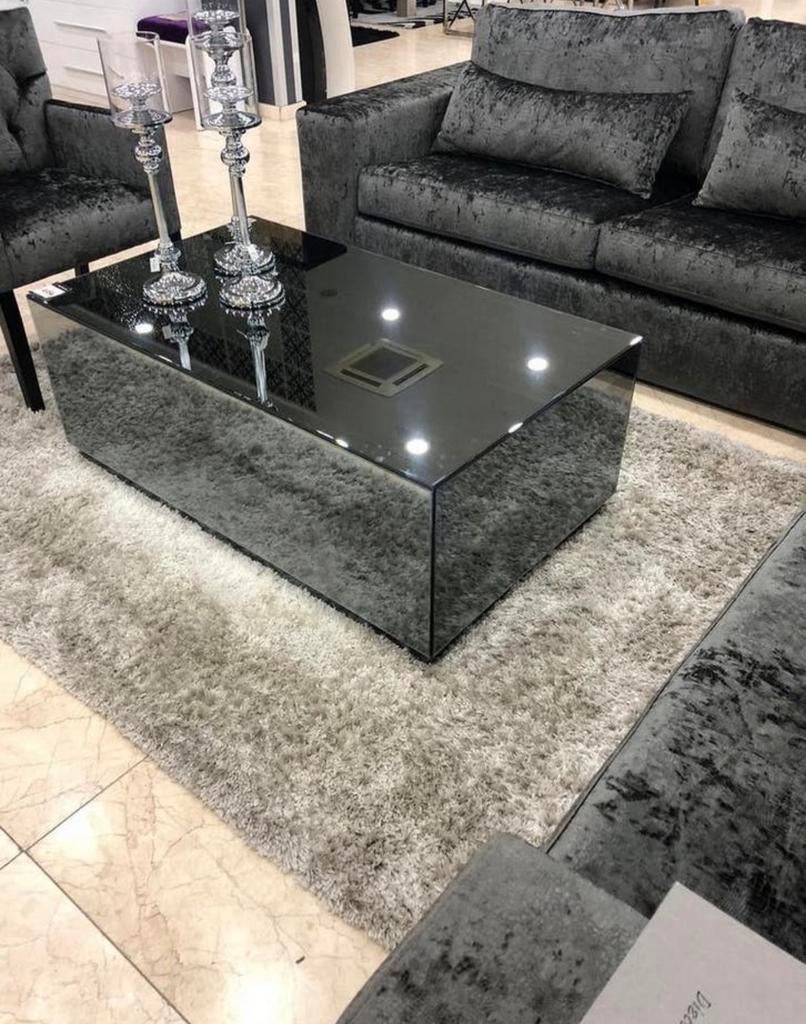 Eric Kuster antraciet spiegelglas tafel GEEN SCHADE, Huis en Inrichting, Tafels | Salontafels, Ophalen, 100 tot 150 cm, Nieuw