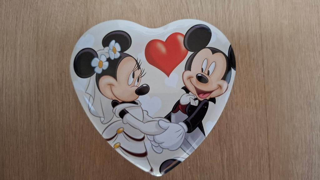 Disney Mickey & Minnie Mouse Hartvormig Blikje – Trouwerij, Verzamelen, Disney, Ophalen of Verzenden, Mickey Mouse, Zo goed als nieuw
