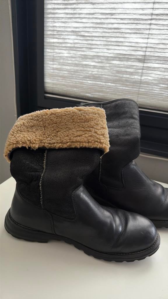 Leren ugg laarsen  maat 42, Hoge laarzen, Zwart, Ophalen of Verzenden, Gedragen