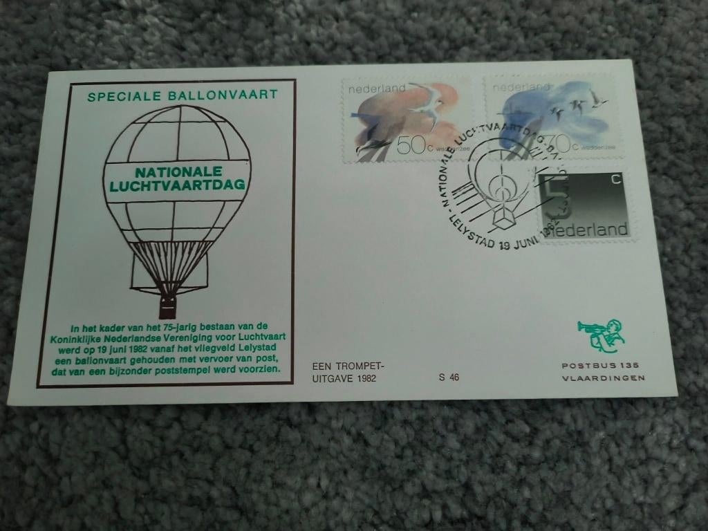Fdc nationale Luchtvaartdag 1982, Postzegels en Munten, Postzegels | Eerstedagenveloppen, Ophalen of Verzenden, Onbeschreven, Nederland