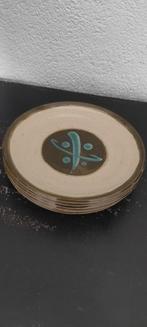 Vintage melamine bordjes groen blauw Japan 6x, Ophalen of Verzenden, Zo goed als nieuw