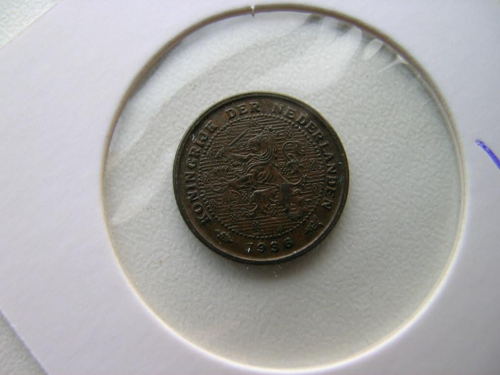 Halve Cent 1936 (nr 1), Postzegels en Munten, Munten | Nederland, Ophalen of Verzenden, Koningin Wilhelmina, Overige waardes, Losse munt