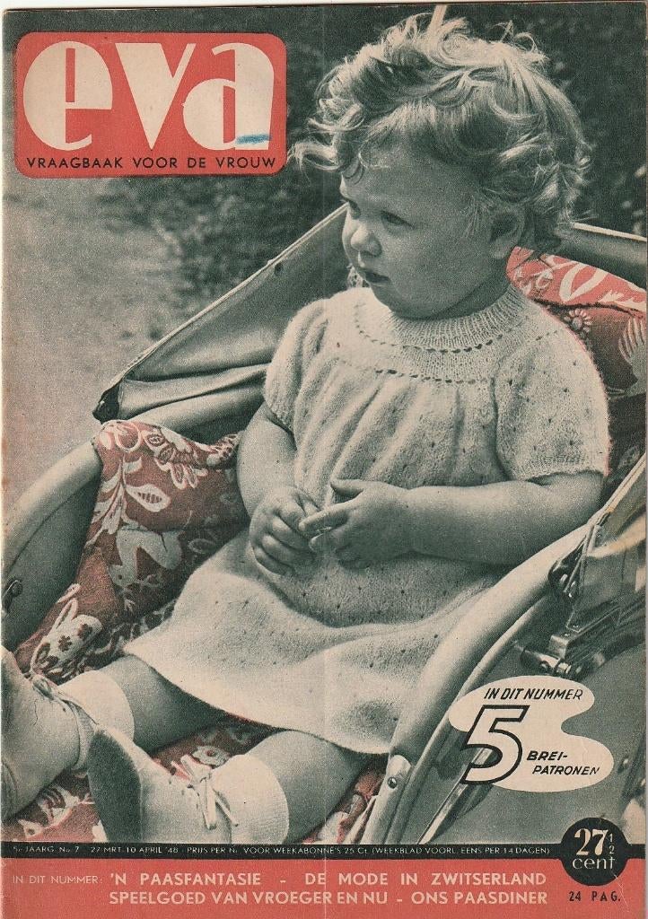 Vintage tijdschrift Eva n.7 breipatronen & Pasen recepten, Verzamelen, Verzenden, 1980 tot heden, Nederland, Tijdschrift