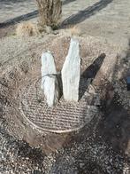 Waterornament, 3 natuurstenen pilaren en pomp, Tuin en Terras, Grind, Keien en Split, Ophalen, Graniet