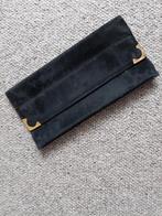 Zwart - galatasje - avondtasje - enveloptasje - suède stof -, Ophalen of Verzenden, Zo goed als nieuw, Zwart, Avondtasje