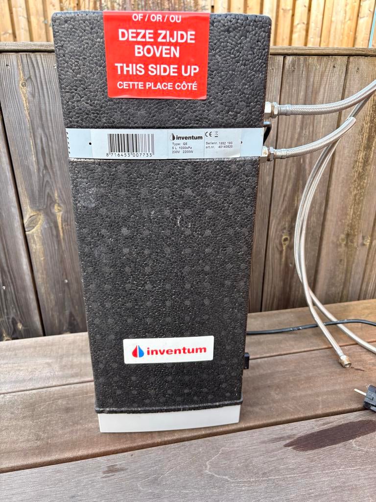 Kraan met boiler inventum 5L job kraan, Doe-het-zelf en Verbouw, Ophalen of Verzenden, Zo goed als nieuw, Rvs, Kraan