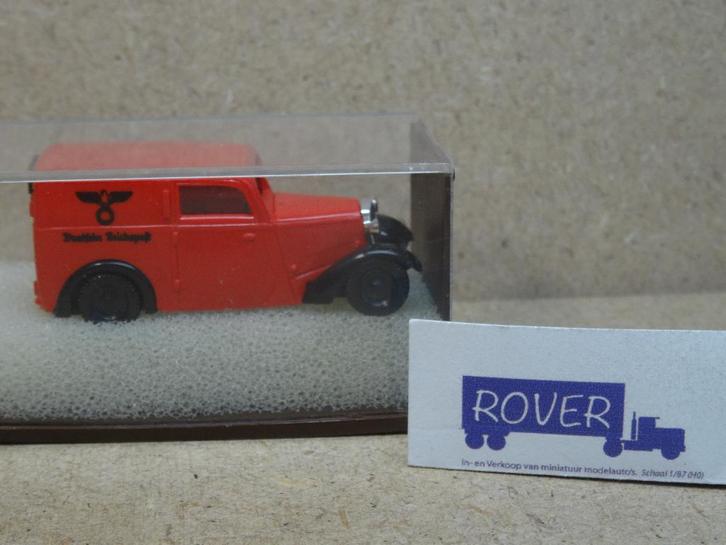 BREKINA 1/87, DKW F-7, " Deutsche Reichspost ", Zie Foto`s, Hobby en Vrije tijd, Modelauto's | 1:87, Zo goed als nieuw, Auto, Brekina