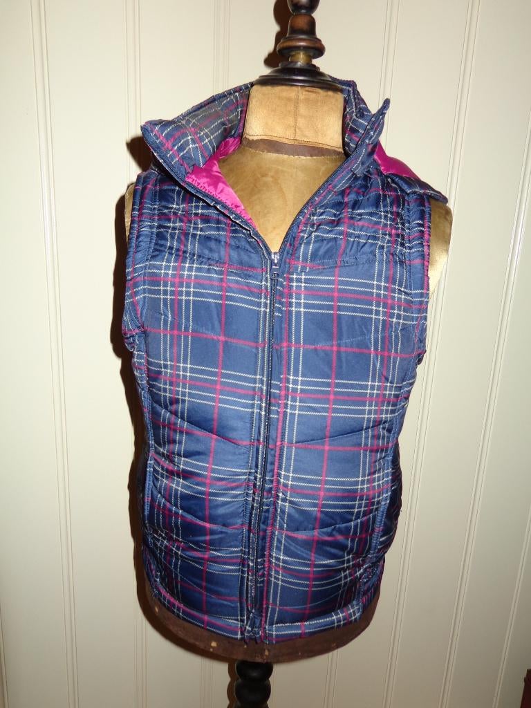 Dames body warmer maat L blauw geruit Z.G.A.N., Kleding | Dames, Bodywarmers, Blauw, Maat 42/44 (L), Ophalen of Verzenden, Zo goed als nieuw