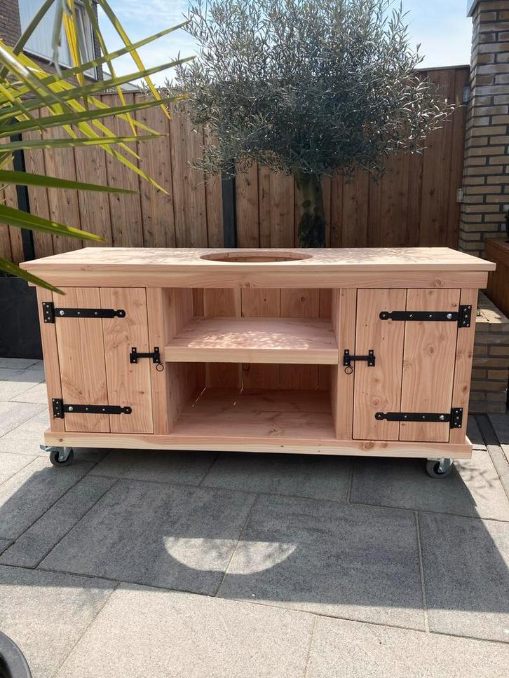 Douglas houten buitenkeuken green egg,basterd,grill guru,etc, Tuin en Terras, Buitenkeukens, Nieuw, Ophalen of Verzenden