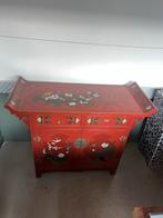 Antiek Chinees handgeschilderd dressoir 122x97.5cm, Ophalen, Gebruikt, 100 tot 150 cm, Met lade(s)