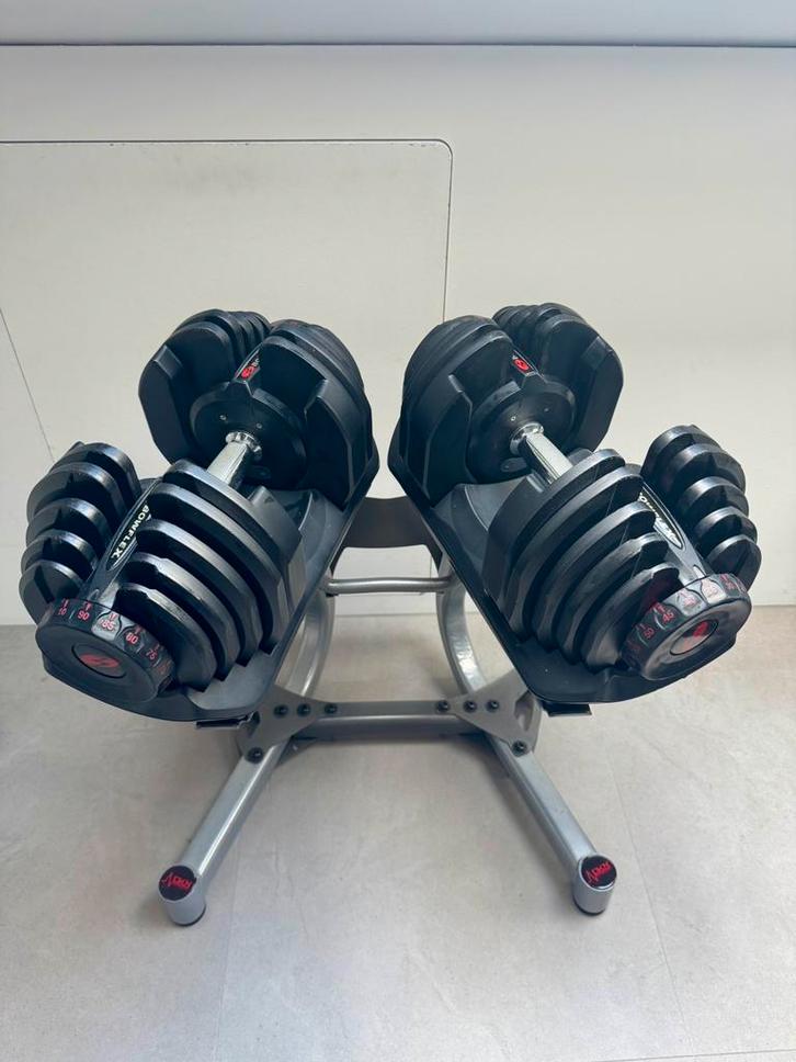 Bowflex 1090i Dumbbells van 41 kg- 4 kg verstelbare dumbells, Sport en Fitness, Fitnessmaterialen, Gebruikt, Halterset, Armen