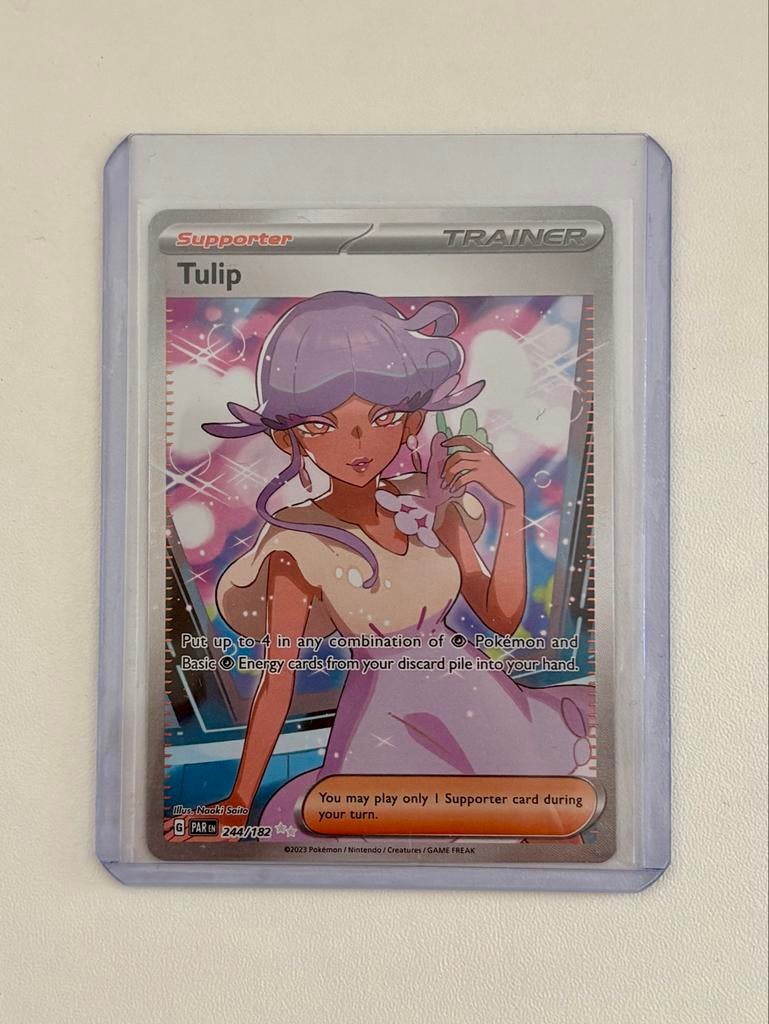 Tulip #244 Pokemon Paradox Rift Full Art Trainer Kaart, Ophalen of Verzenden, Zo goed als nieuw, Losse kaart, Foil