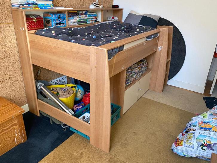 halfhoogslaper met opbergruimte, Kinderen en Baby's, Kinderkamer | Stapelbedden en Hoogslapers, Gebruikt, Halfhoogslaper, Ophalen