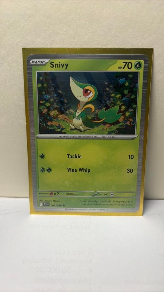 Snivy 001/086 holo black bolt pokemon kaart, Ophalen of Verzenden, Nieuw, Boosterbox