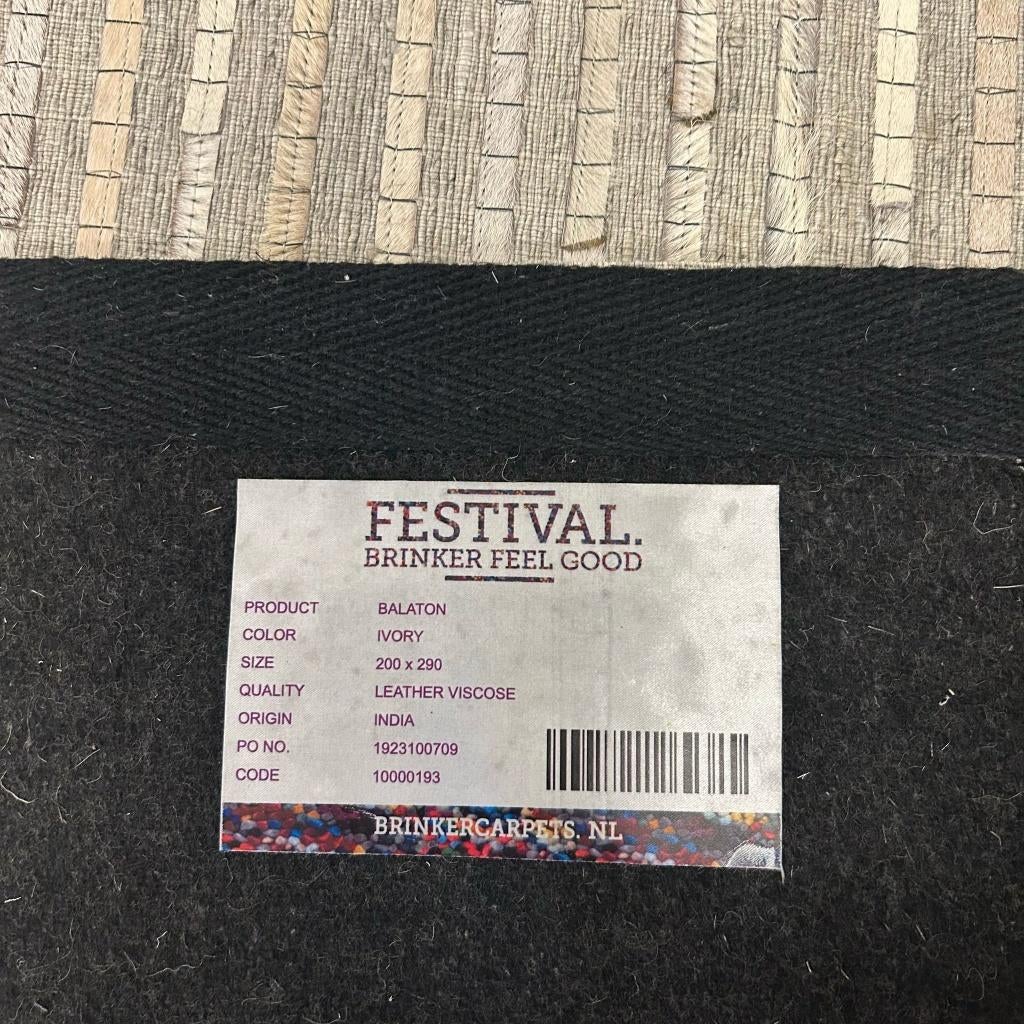 Vloerkleed Brinker Carpets Balaton Ivoor- 200x290cm, Crème, 200 cm of meer, Ophalen of Verzenden, Zo goed als nieuw